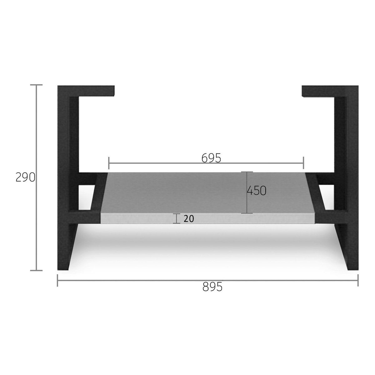 Otti Leg Boston 900X450 Matte Light Grey