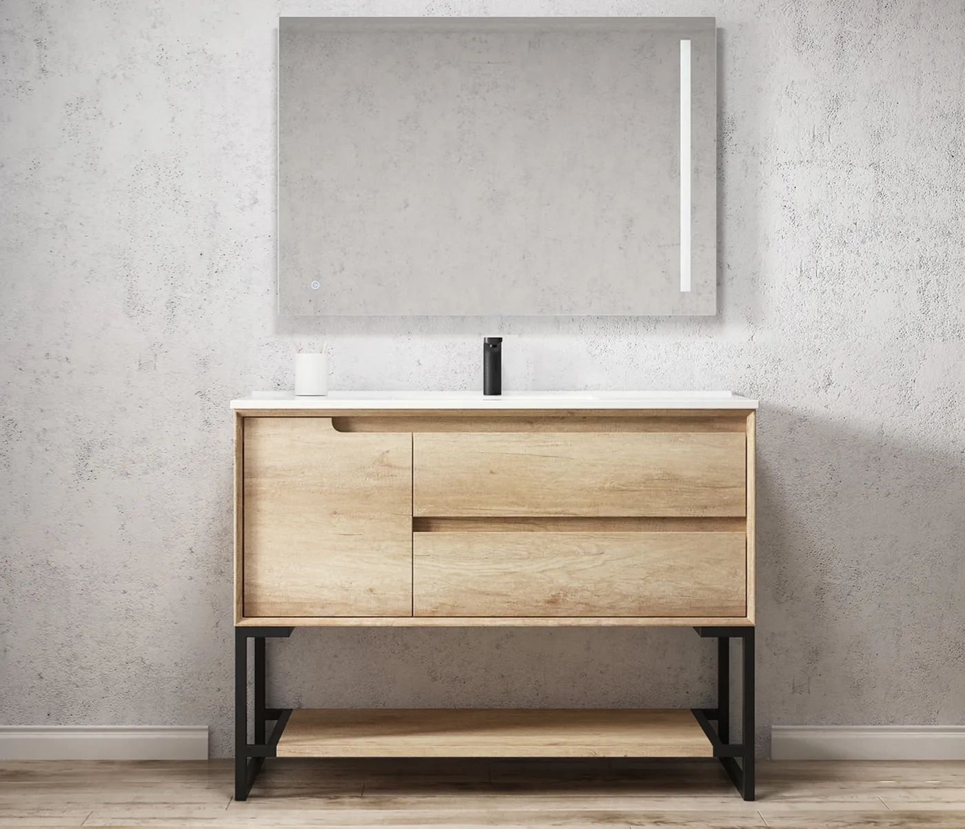 Otti Byron Leg With Shelf 1200mm (Leg Only) - Natural Oak