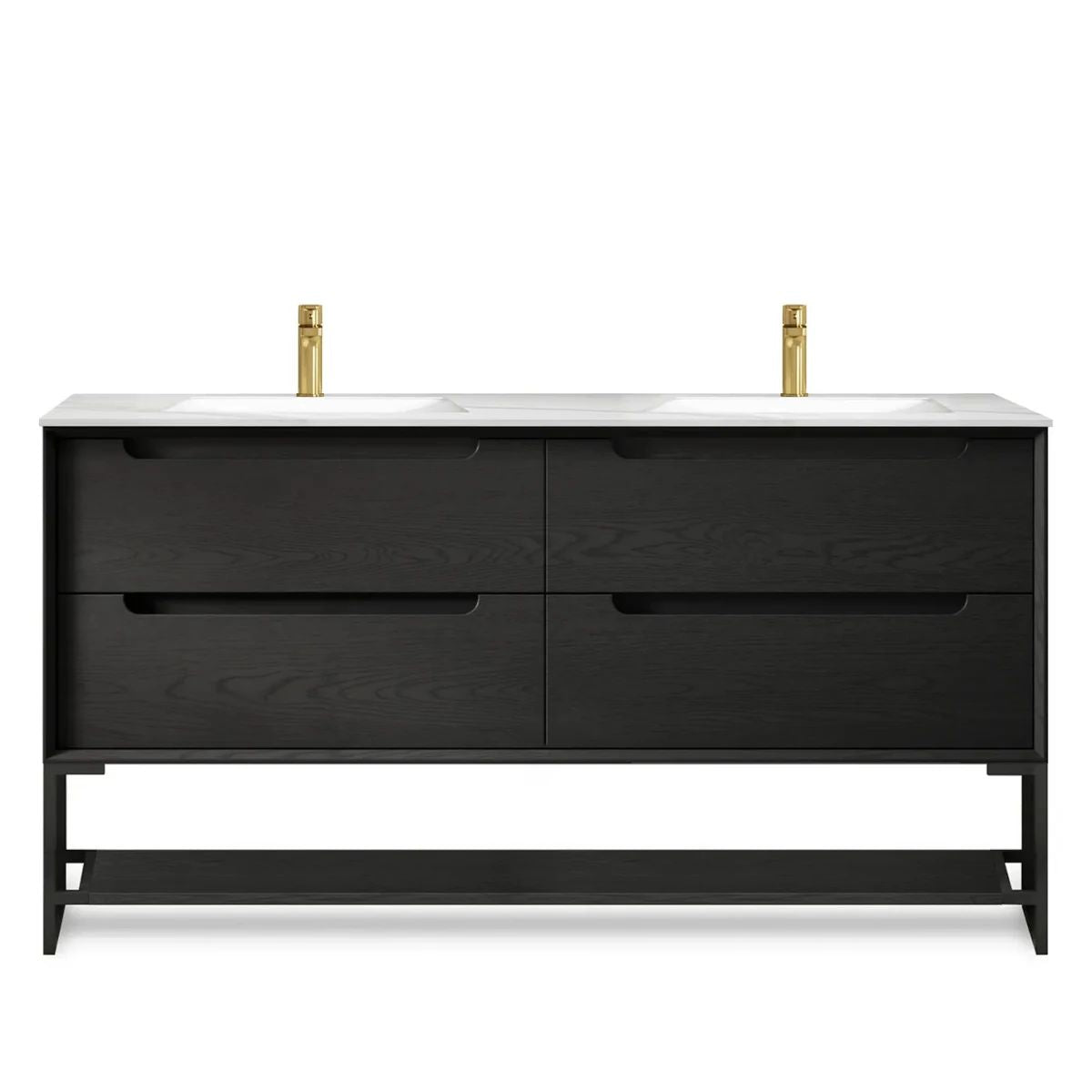 Otti Byron Leg With Shelf 1500mm (Leg Only) - Black Oak