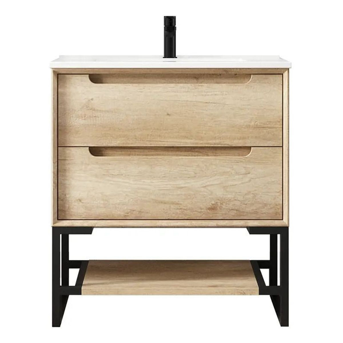 Otti Byron Leg With Shelf 750mm (Leg Only) - Natural Oak