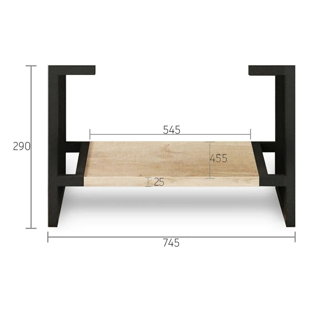 Otti Byron Leg With Shelf 750mm (Leg Only) - Natural Oak
