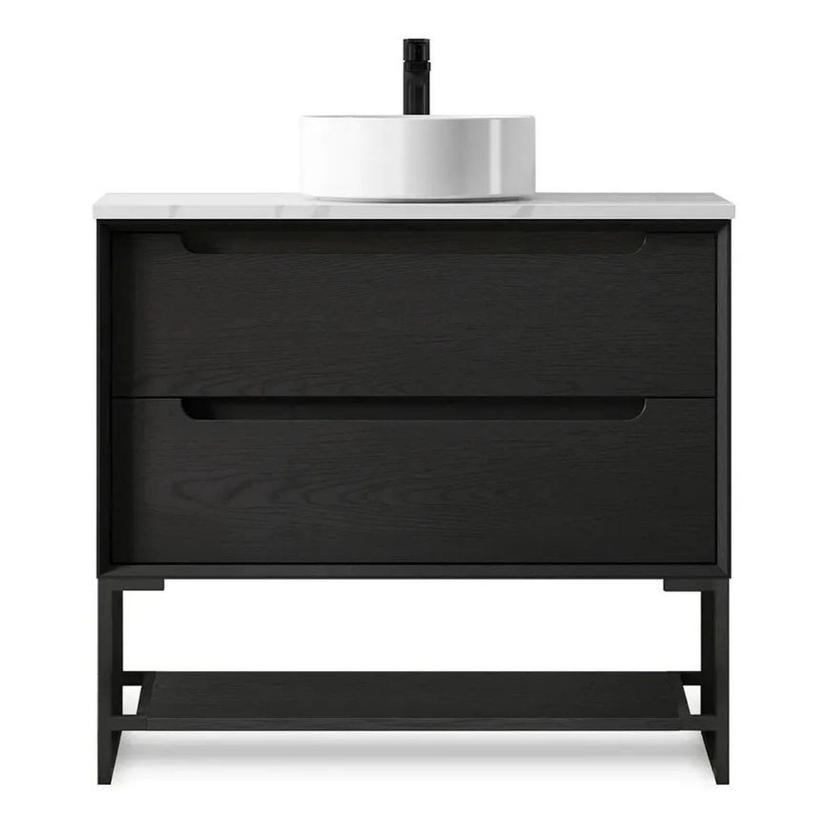 Otti Byron Leg With Shelf 900mm (Leg Only) - Black Oak