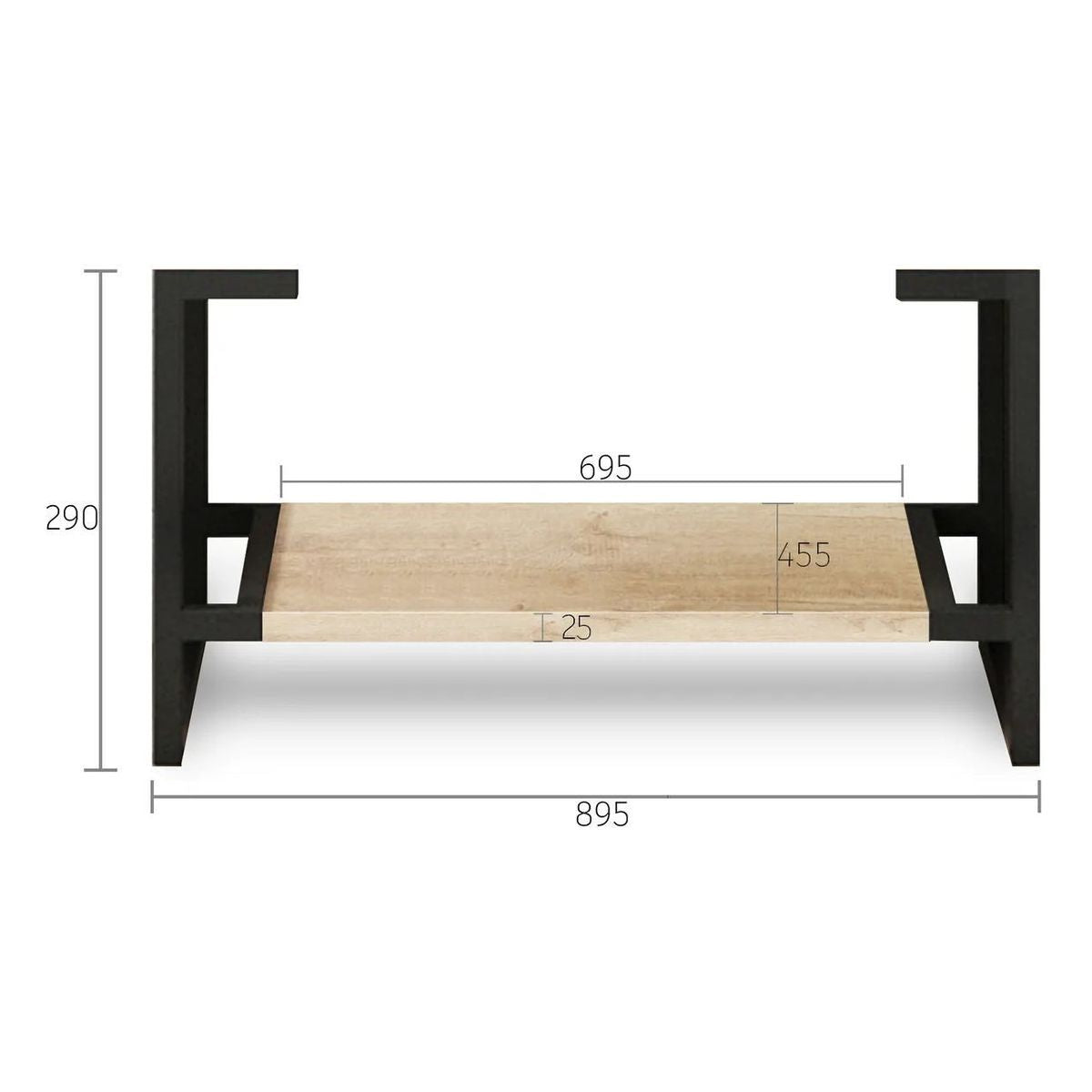Otti Byron Leg With Shelf 900mm (Leg Only) - Natural Oak