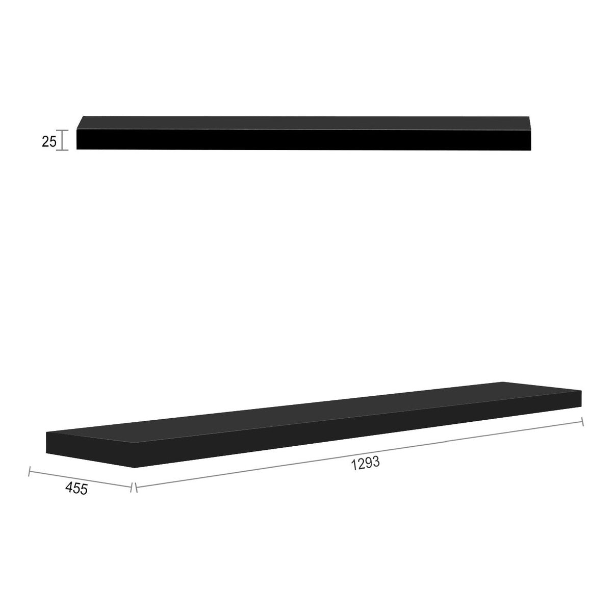 Otti Marlo 1298X450X25 Matte Black Leg Panel