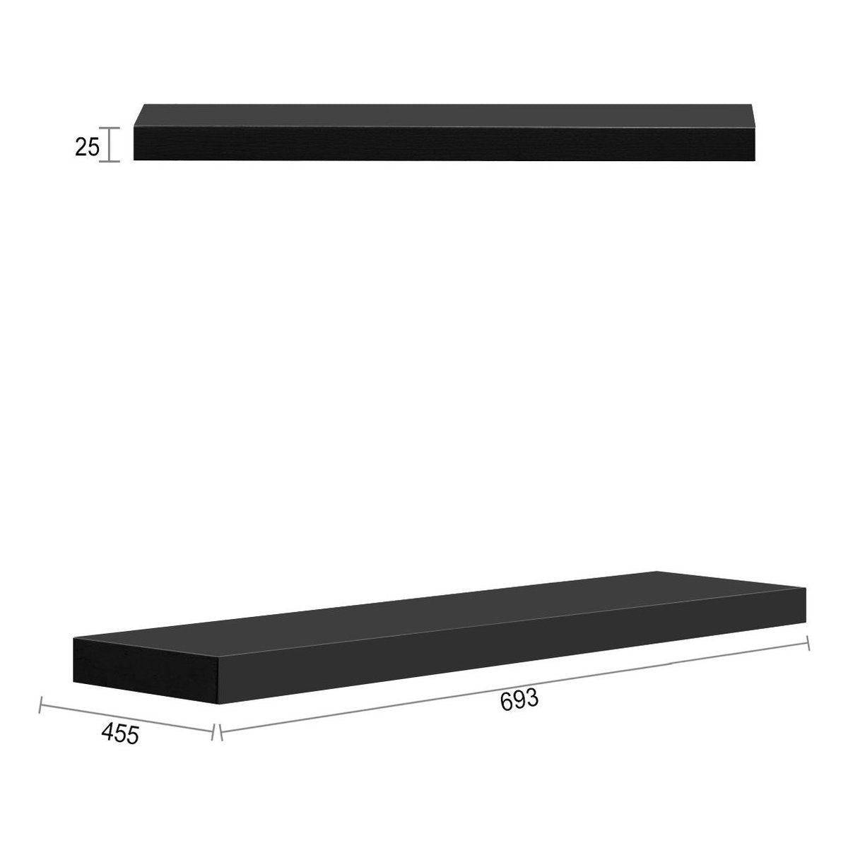 Otti Marlo 697X450x25 Matte Black Leg Panel