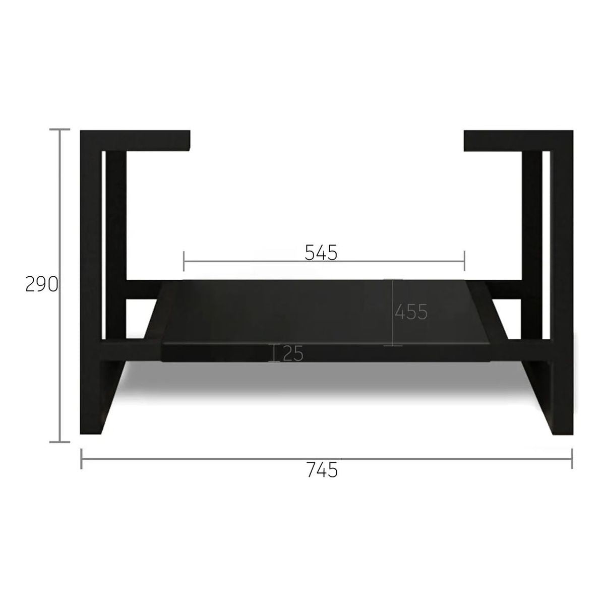 Otti Leg Marlo 750X450 Matte Black - (Leg Only)