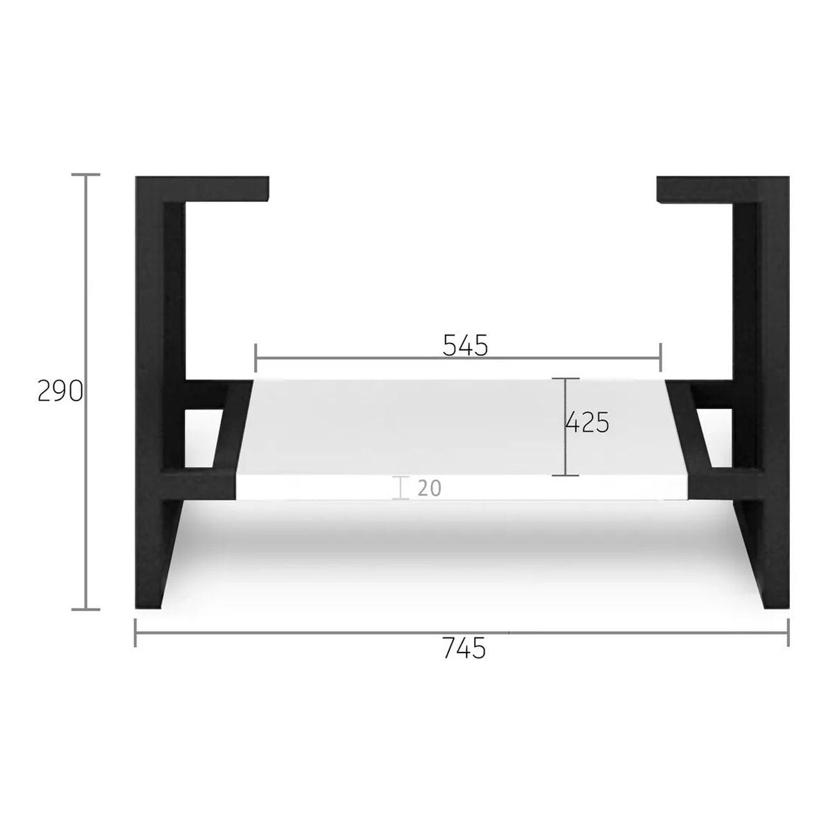 Otti Leg Noosa 750X450 Matte White - (Leg Only)