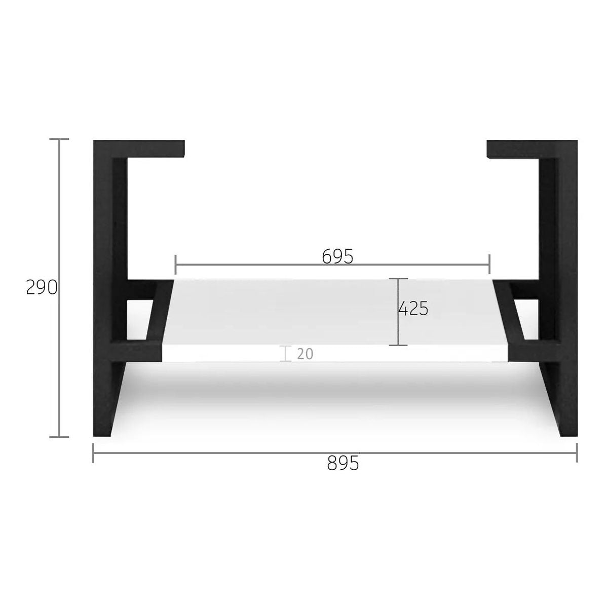 Otti Leg Noosa 900X450 Matte White - (Leg Only)