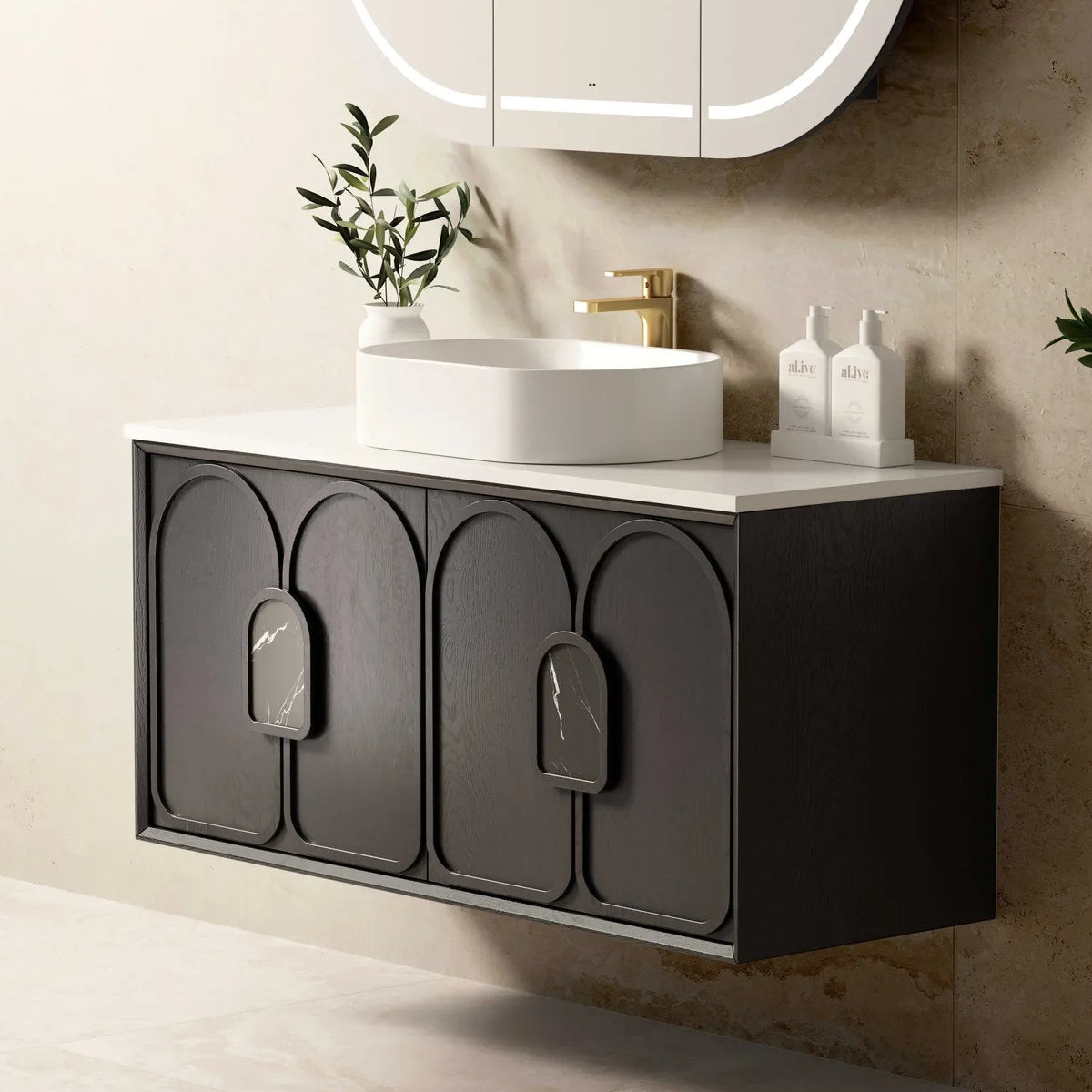 Laguna Mark II Black Oak 1200X460 Wall Hung Vanity