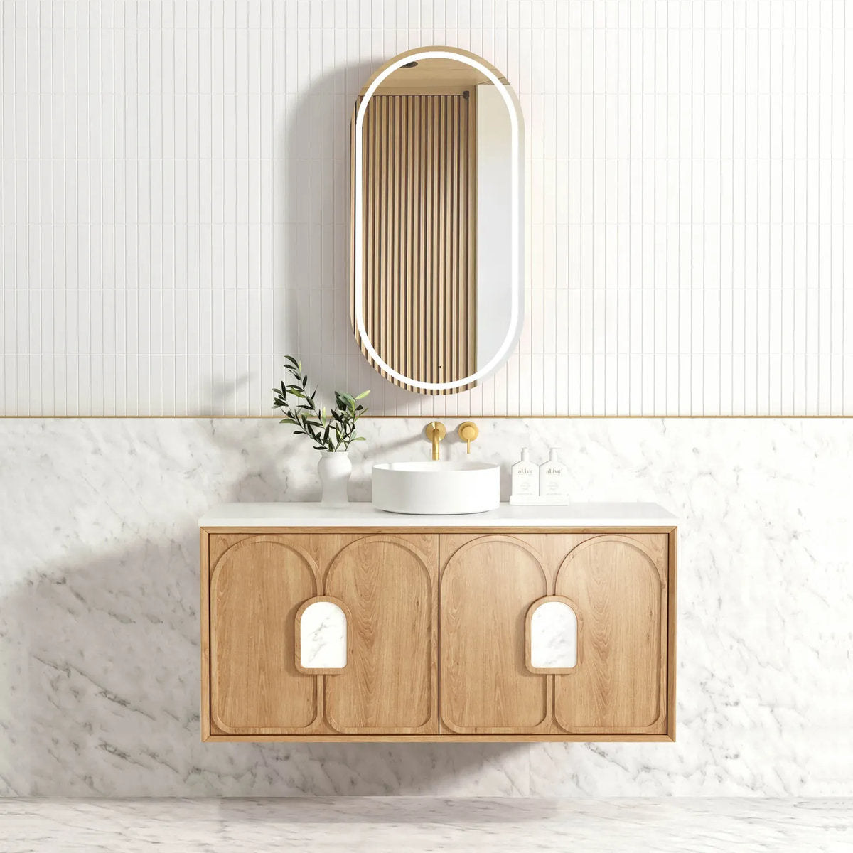 Laguna Mark II Woodland Oak 1200X460 Wall Hung Vanity