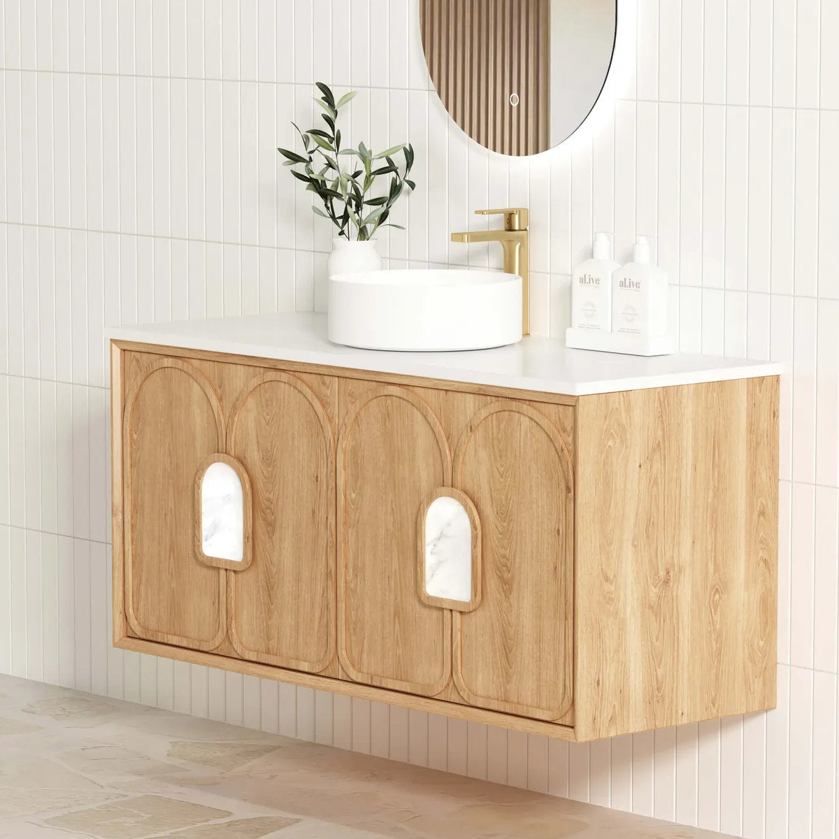 Laguna Mark II Woodland Oak 1200X460 Wall Hung Vanity