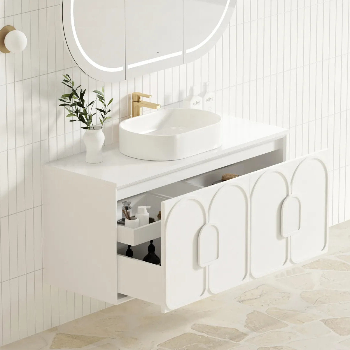 Laguna Mark II Matte White 1200X460 Wall Hung Vanity