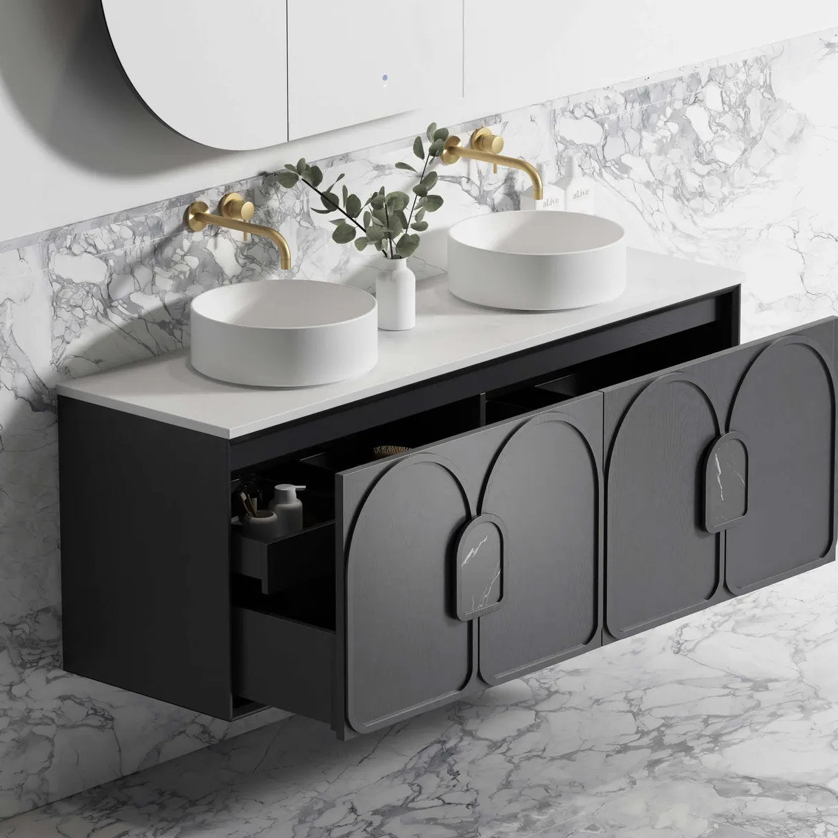 Laguna Mark II Black Oak 1500X460 Wall Hung Vanity