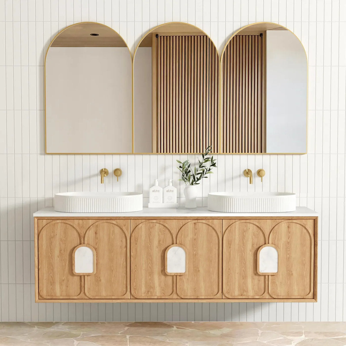 Laguna Mark II Woodland Oak 1800X460 Wall Hung Vanity
