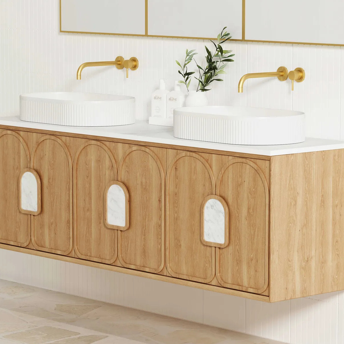 Laguna Mark II Woodland Oak 1800X460 Wall Hung Vanity