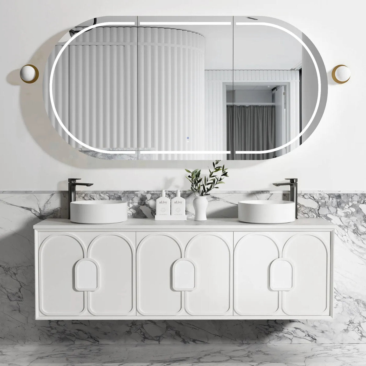 Laguna Mark II Matte White 1800X460 Wall Hung Vanity