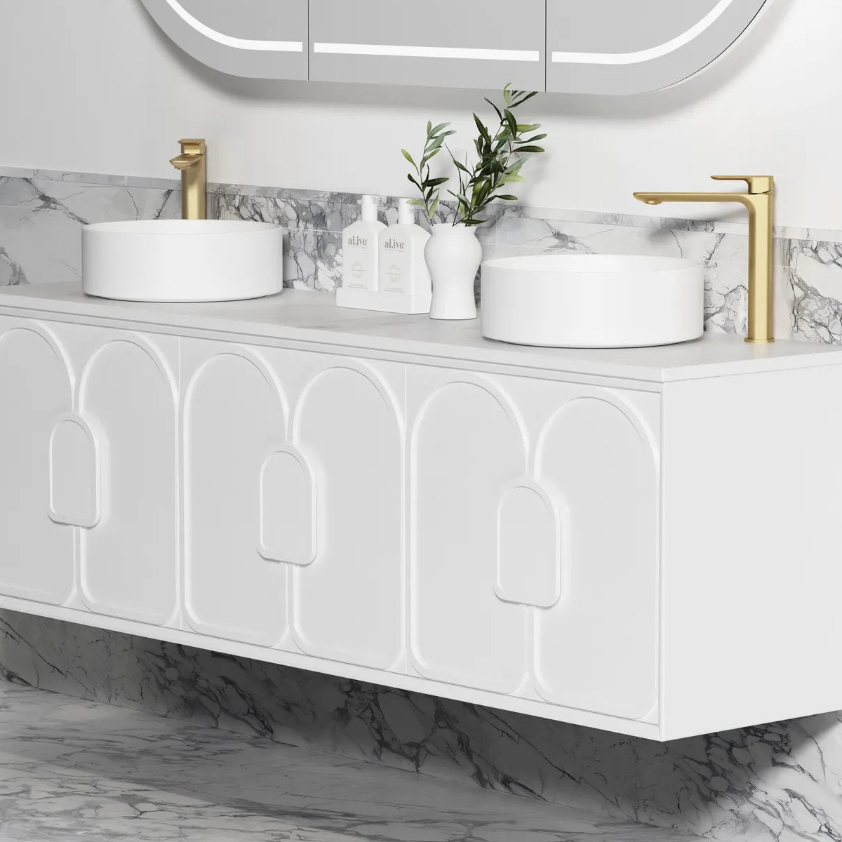 Laguna Mark II Matte White 1800X460 Wall Hung Vanity