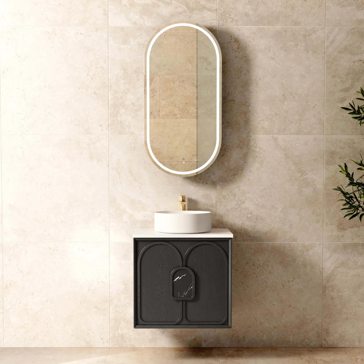 Laguna Mark II Black Oak 600X460 Wall Hung Vanity