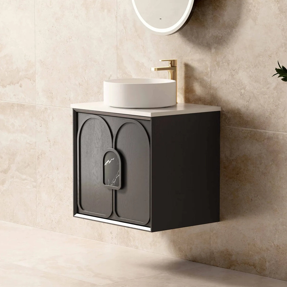 Laguna Mark II Black Oak 600X460 Wall Hung Vanity