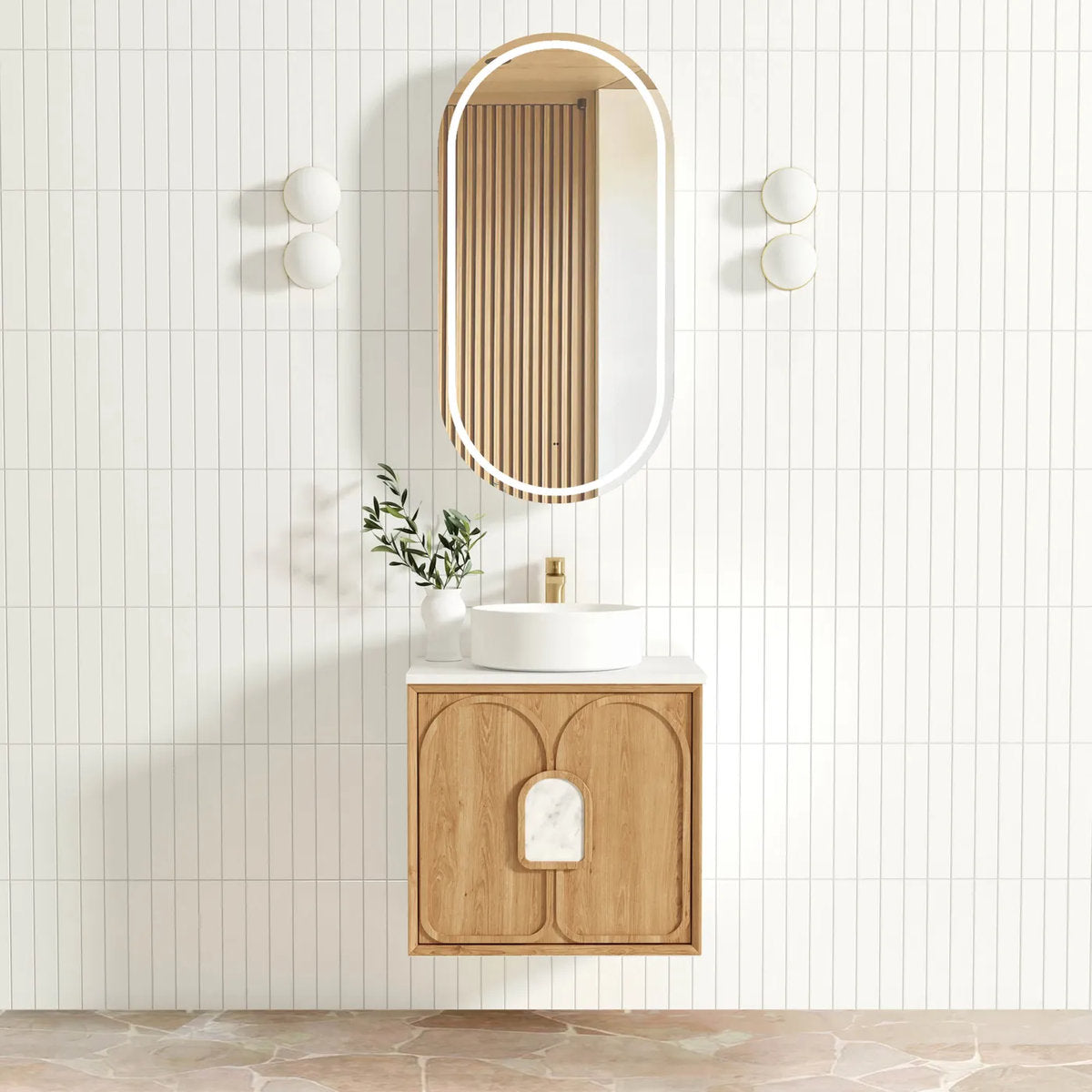 Laguna Mark II Woodland Oak 600X460 Wall Hung Vanity