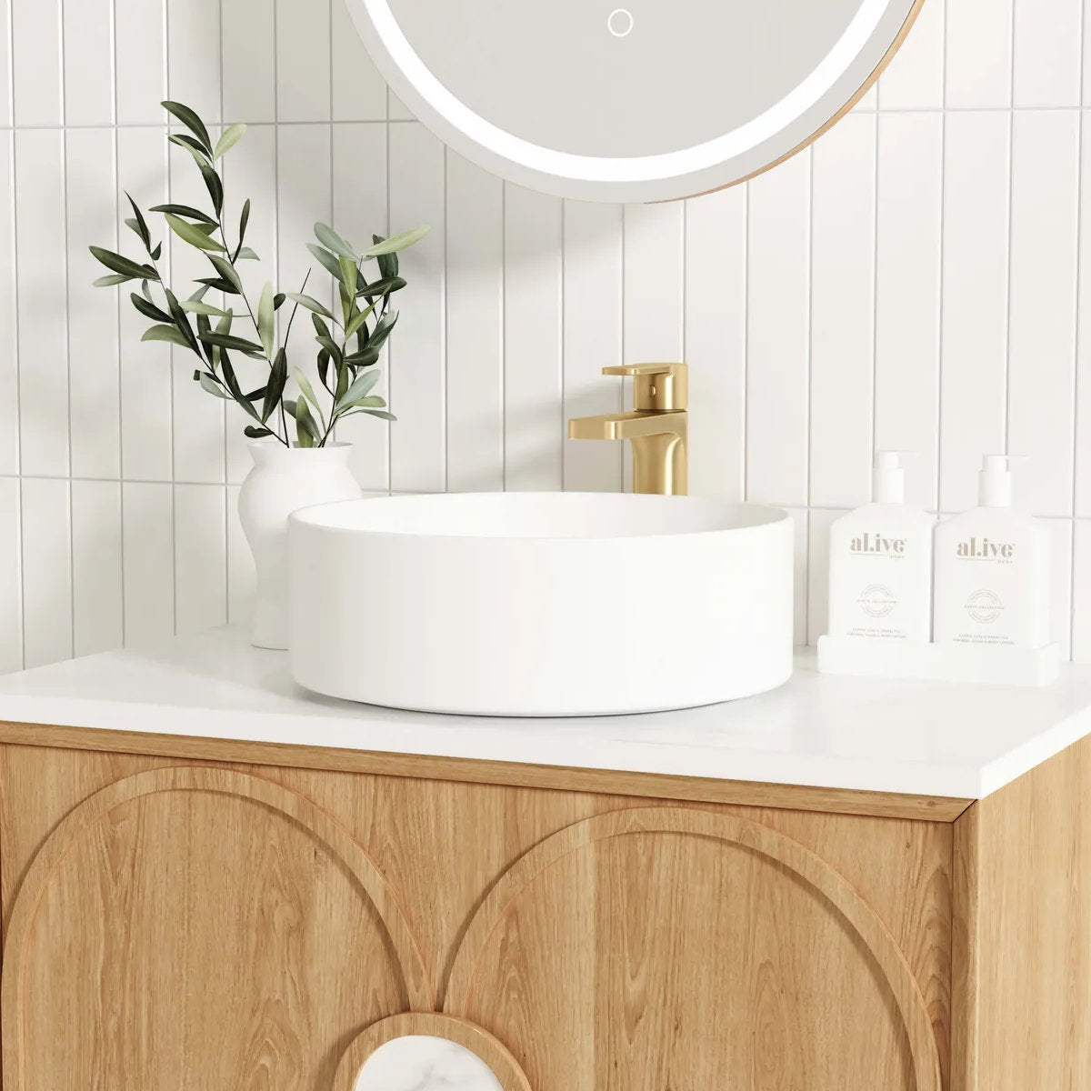 Laguna Mark II Woodland Oak 600X460 Wall Hung Vanity