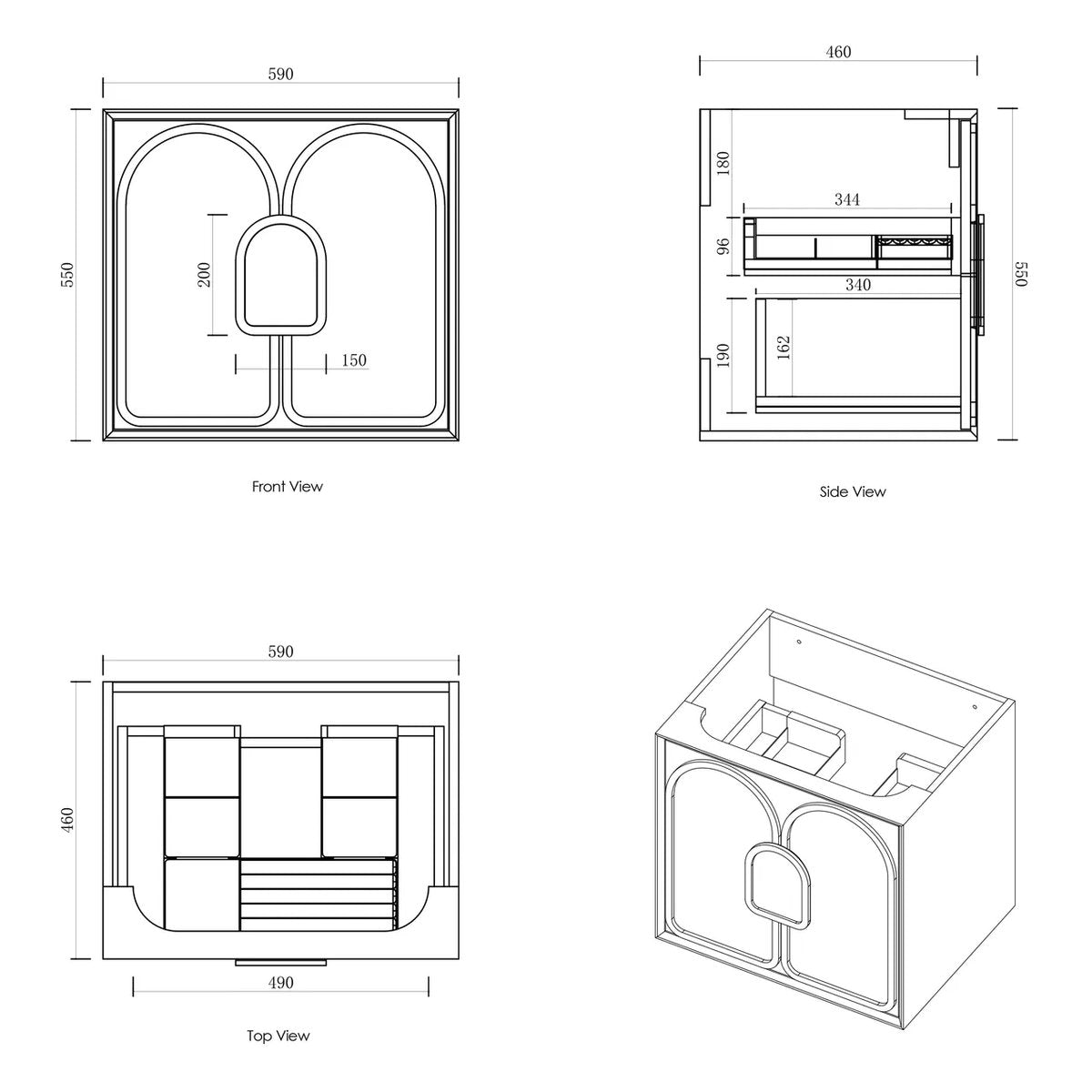 Laguna Mark II Matte White 600X460 Wall Hung Vanity