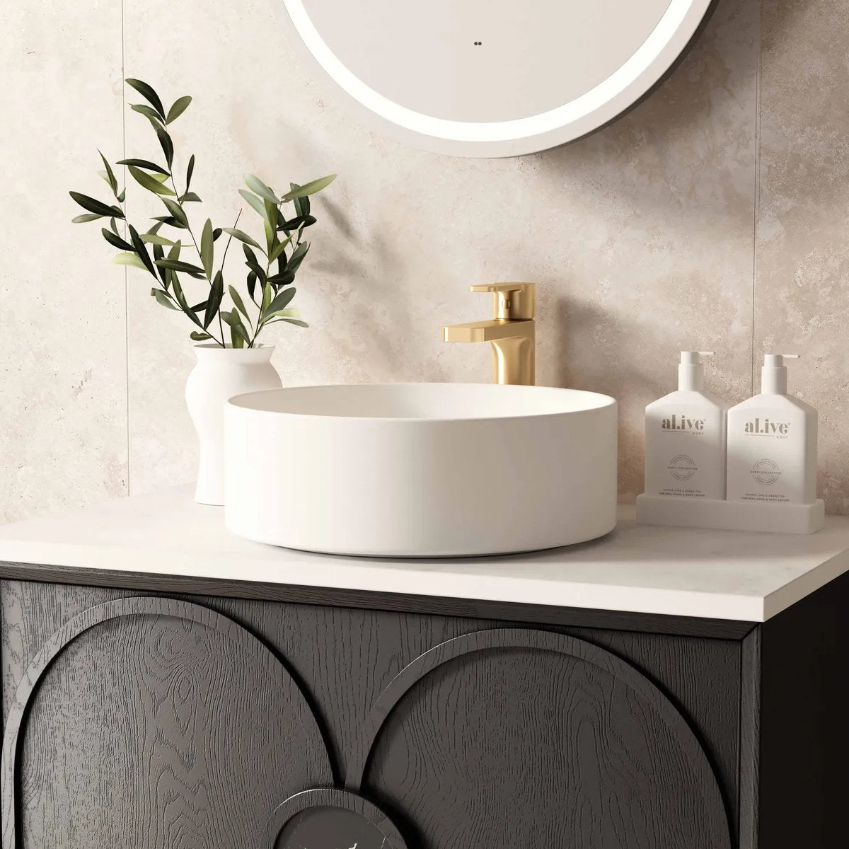 Laguna Mark II Black Oak 750X460 Wall Hung Vanity