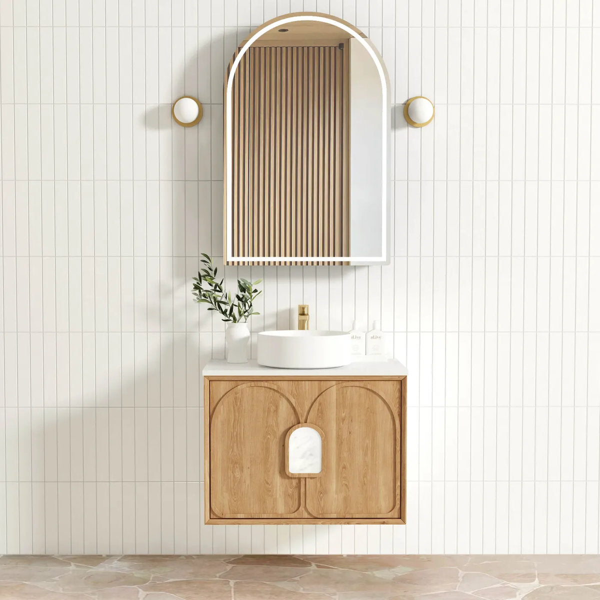 Laguna Mark II Woodland Oak 750X460 Wall Hung Vanity