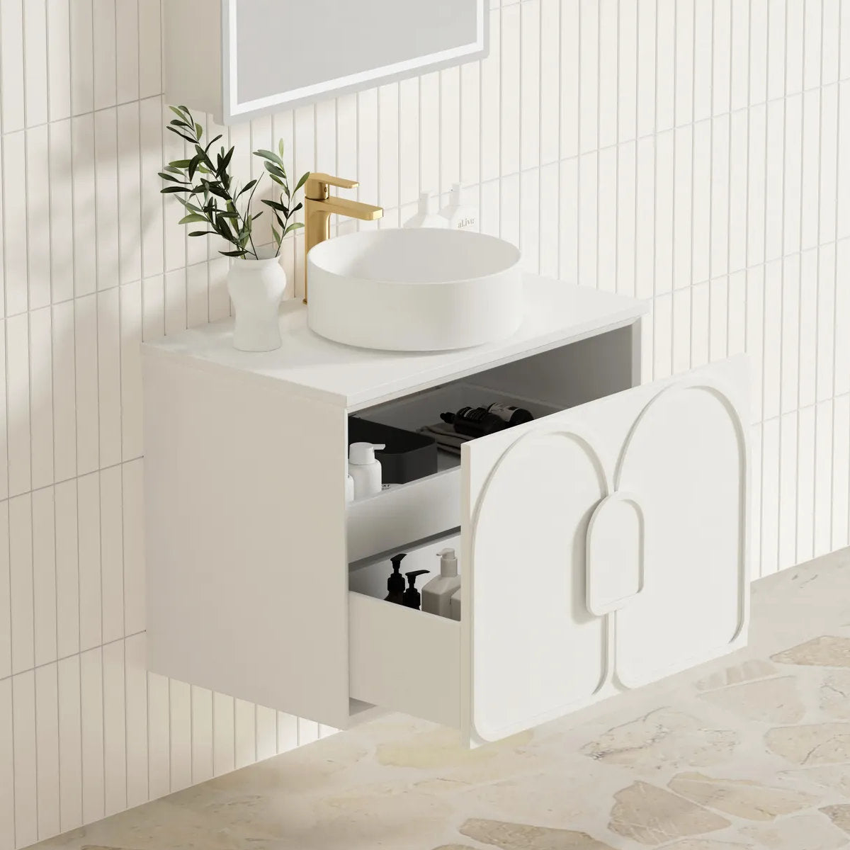 Laguna Mark II Matte White 750X460 Wall Hung Vanity