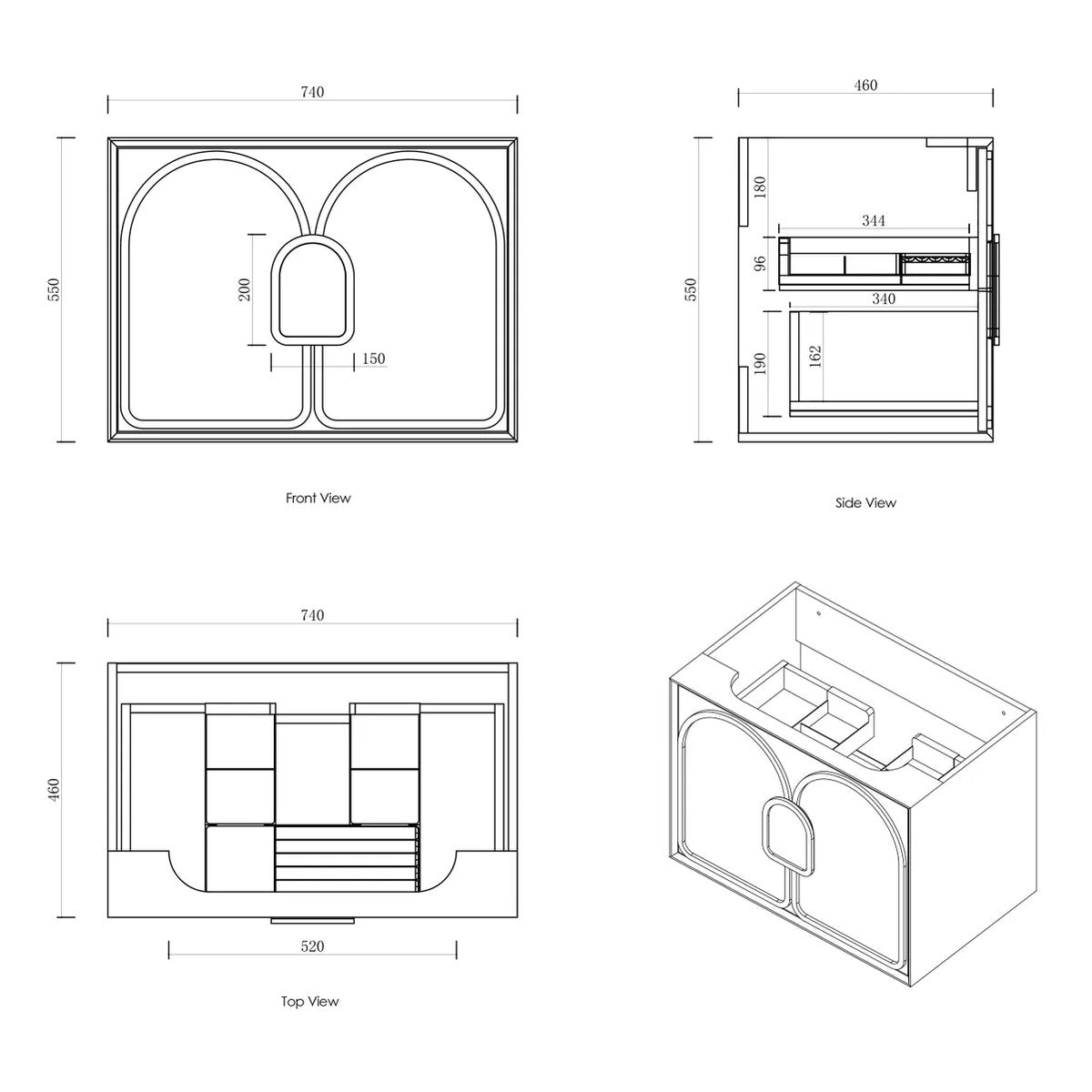 Laguna Mark II Matte White 750X460 Wall Hung Vanity