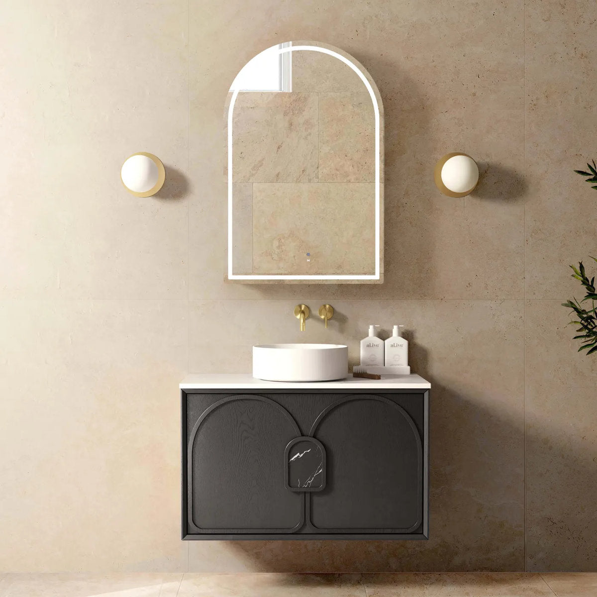 Laguna Mark II Black Oak 900X460 Wall Hung Vanity