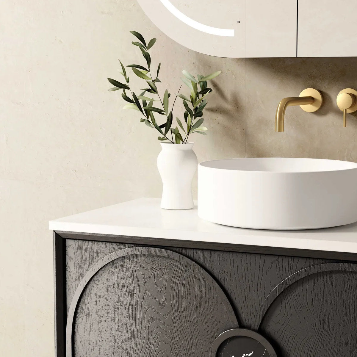 Laguna Mark II Black Oak 900X460 Wall Hung Vanity