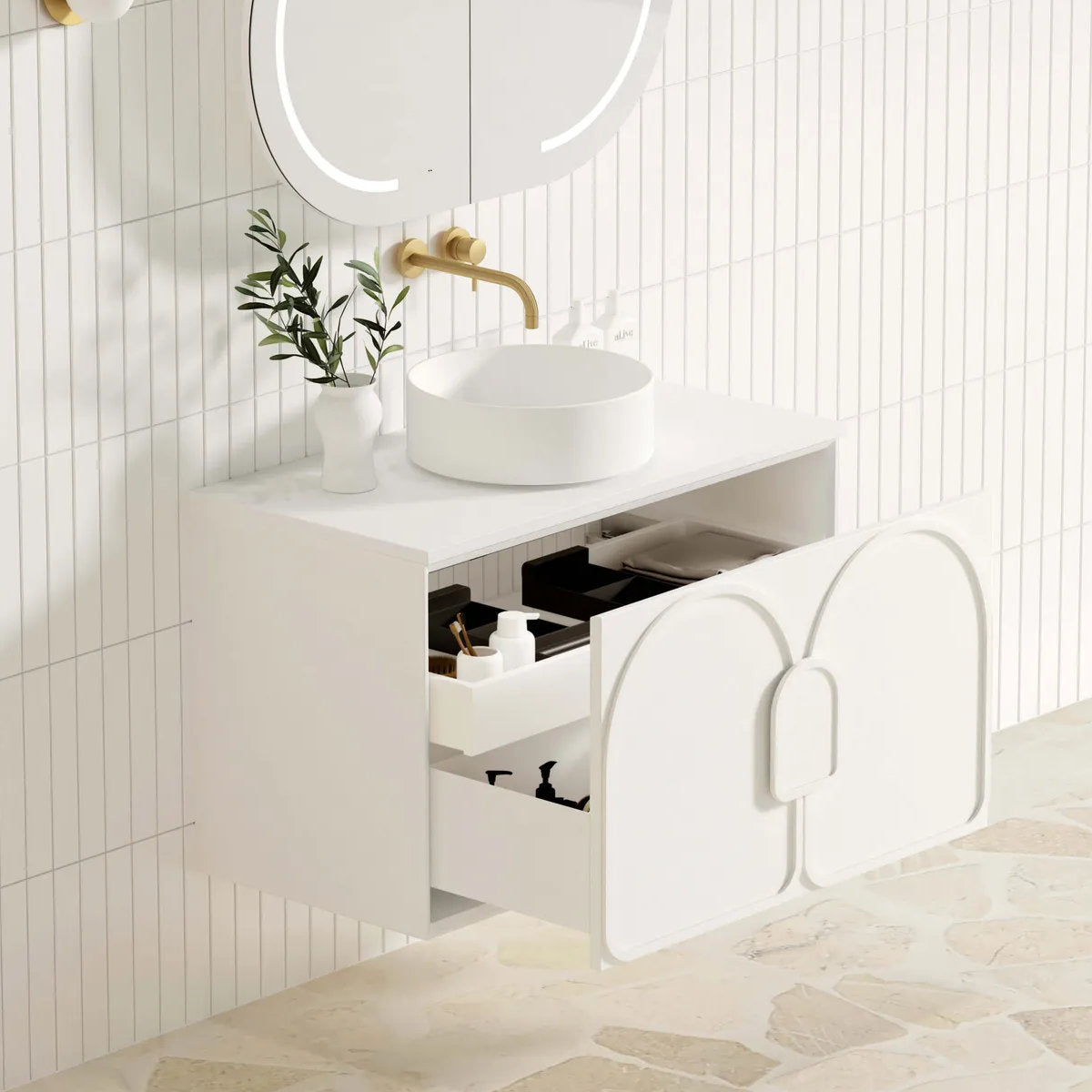 Laguna Mark II Matte White 900X460 Wall Hung Vanity