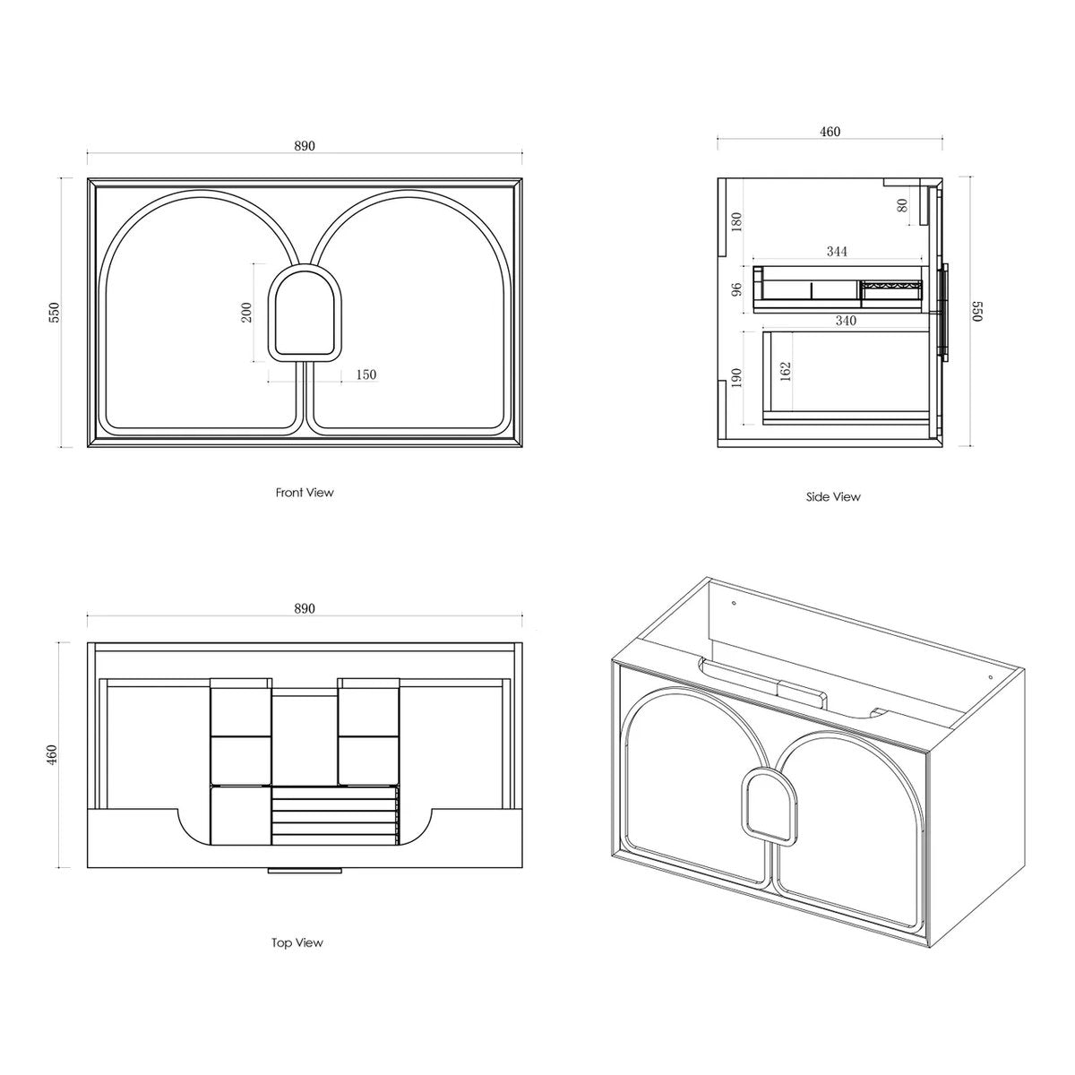 Laguna Mark II Matte White 900X460 Wall Hung Vanity