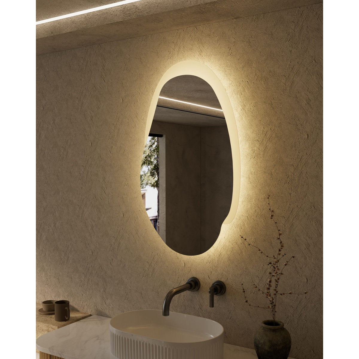 Aulic Evanston 530mm LED Mirror - Matte White