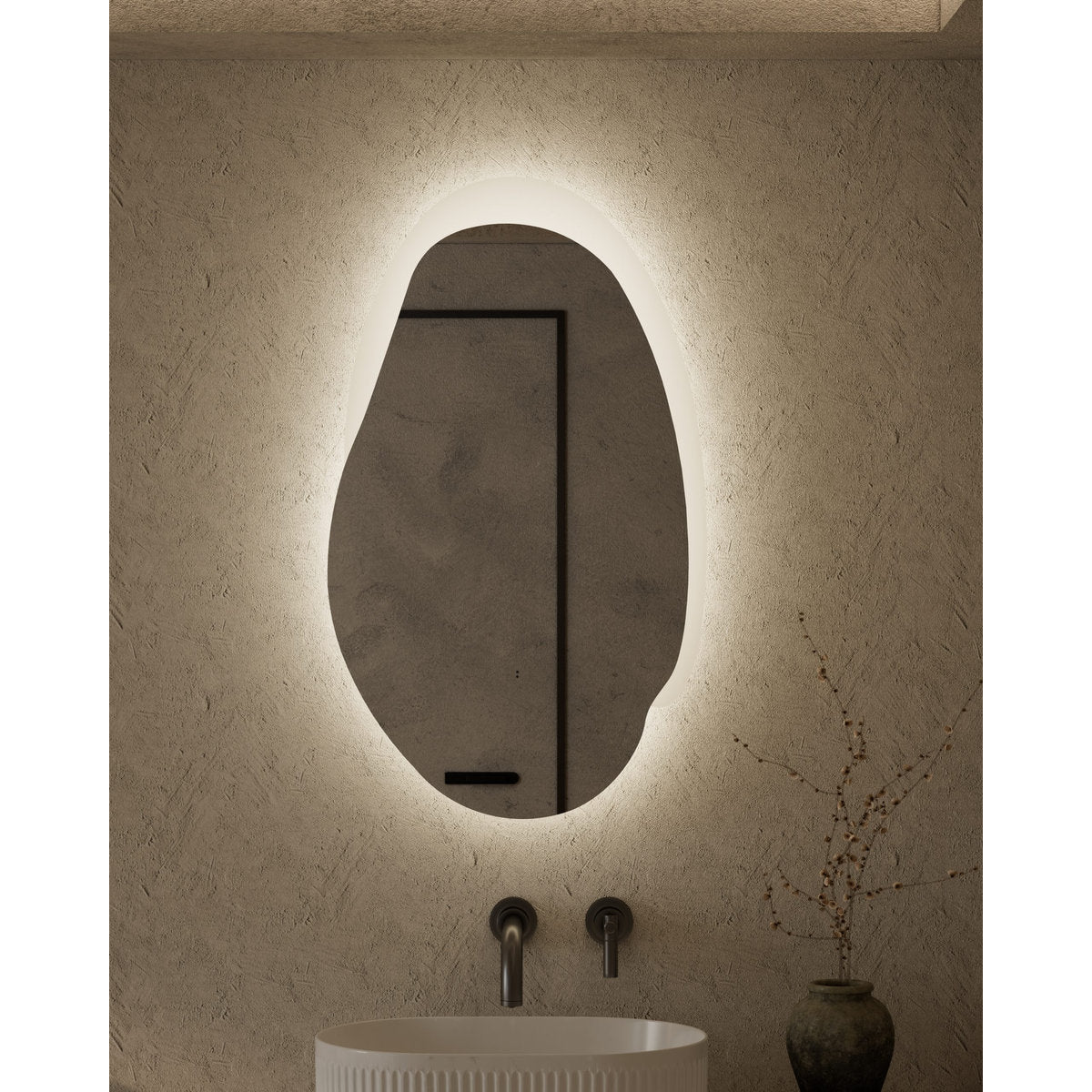 Aulic Evanston 530mm LED Mirror - Matte White