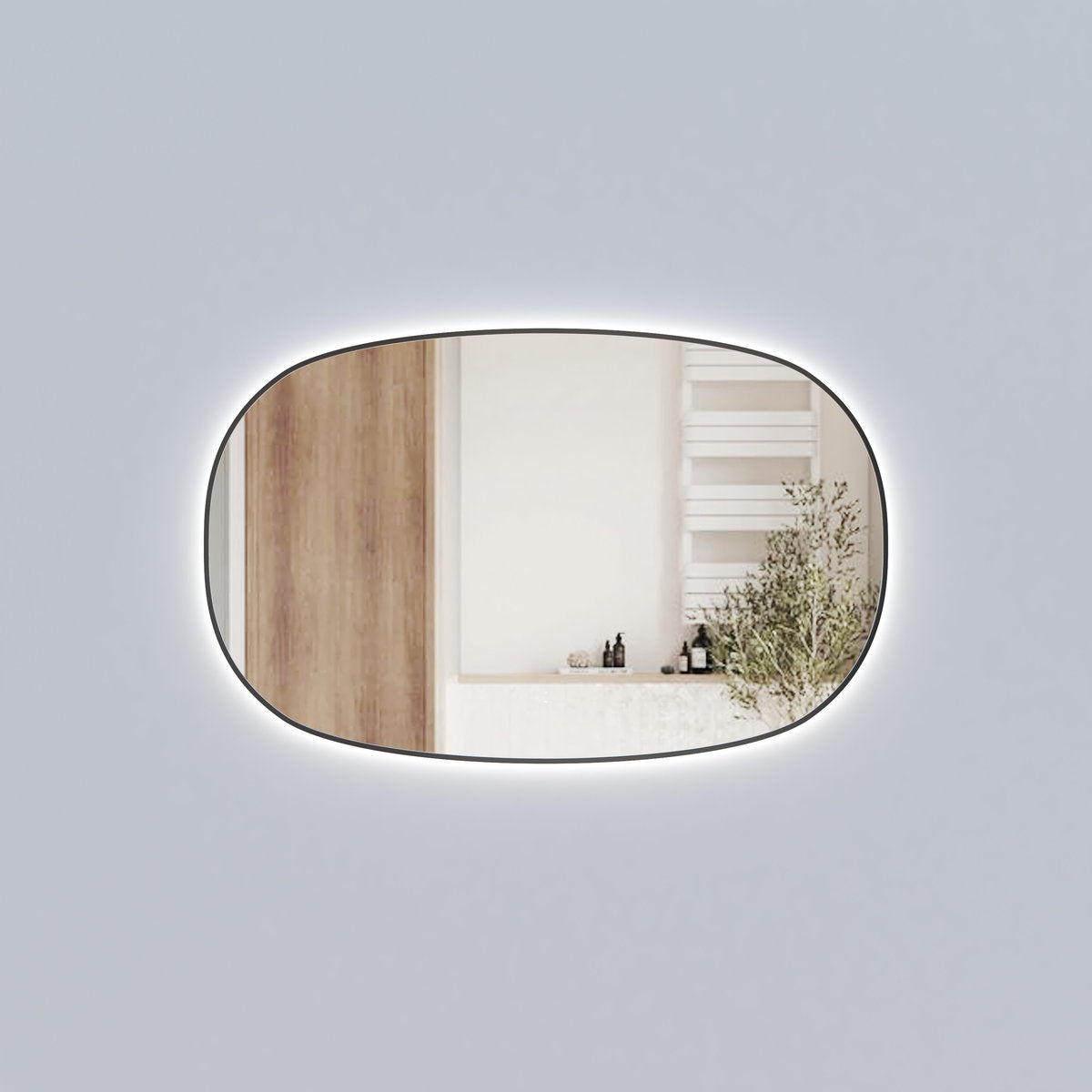 Aulic Valmont Horizontal 1100x700x30mm LED Mirror- Gun Metal