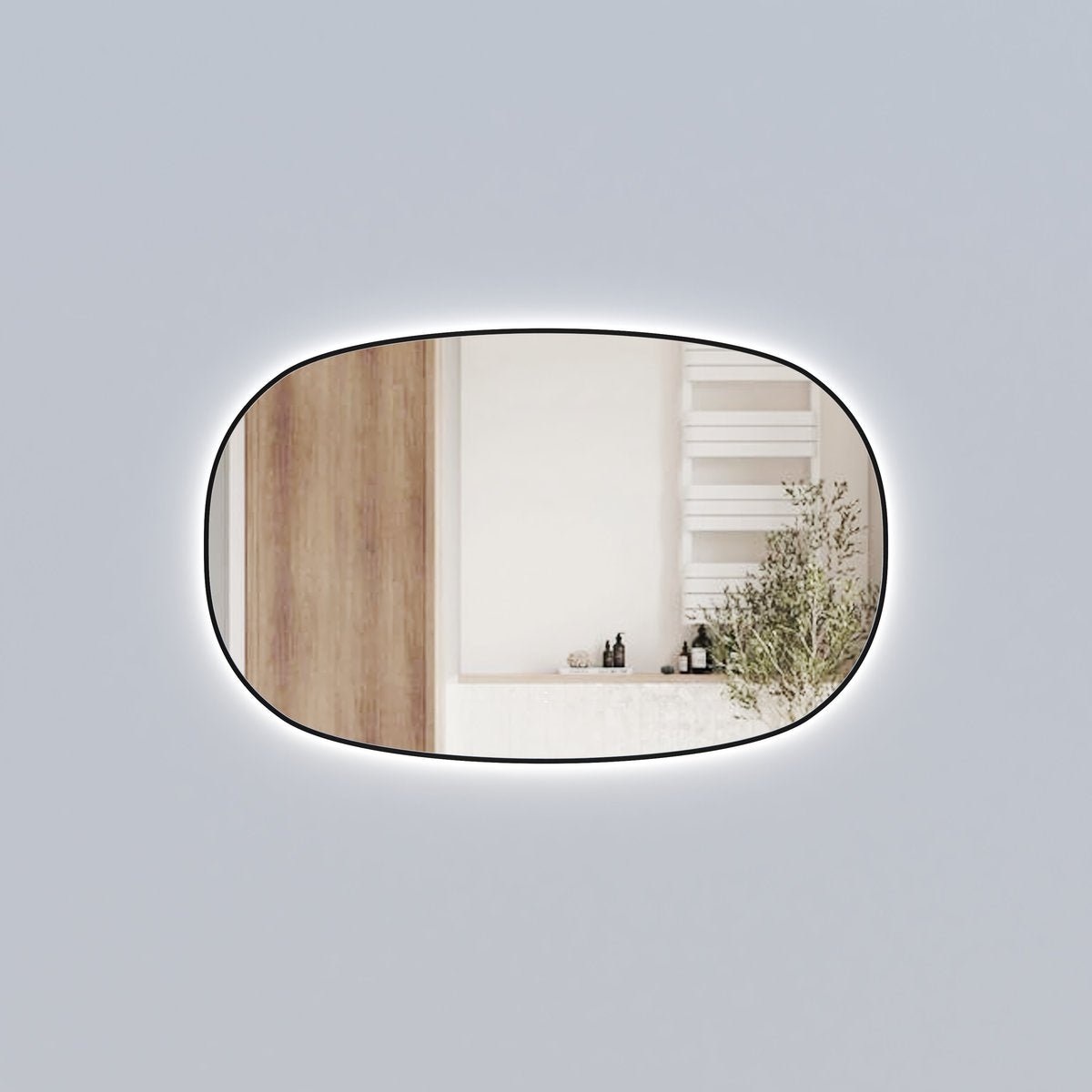 Aulic Valmont Horizontal 1100x700x30mm LED Mirror- Matte Black