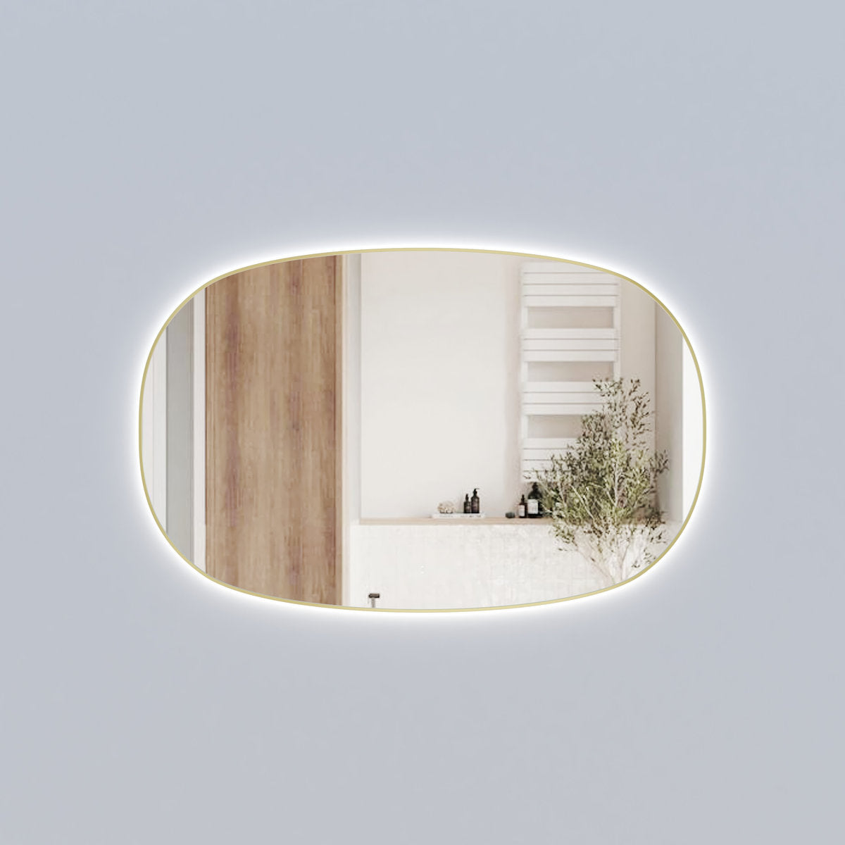 Aulic Valmont Horizontal 1400x900x30mm LED Mirror- Brushed Gold