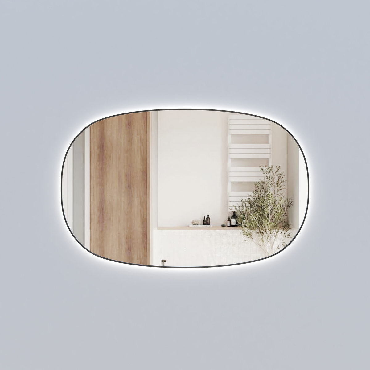 Aulic Valmont Horizontal 1400x900x30mm LED Mirror- Gun Metal