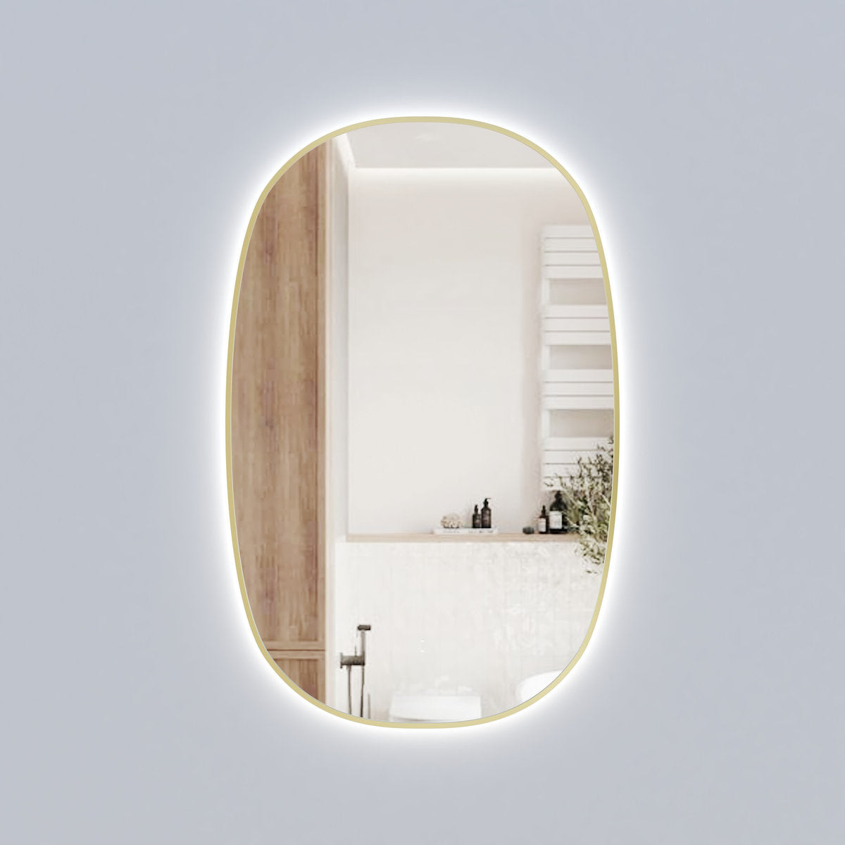 Aulic Valmont Vertical 580*900*30mm LED Mirror- Brushed Gold