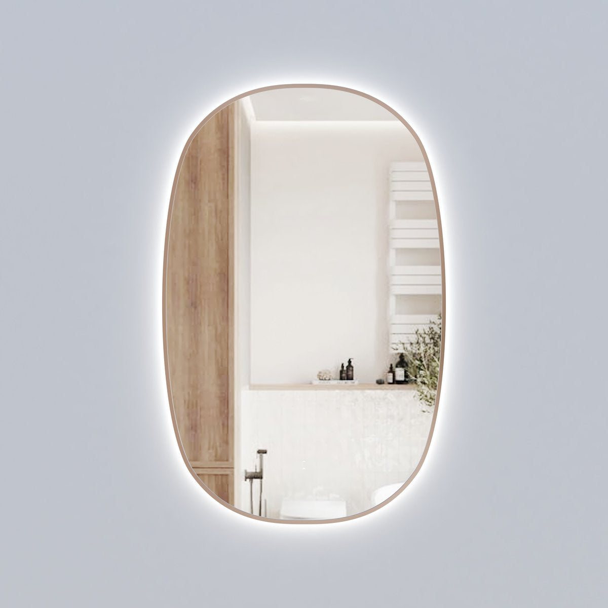 Aulic Valmont Vertical 580*900*30mm LED Mirror- Brushed Bronze