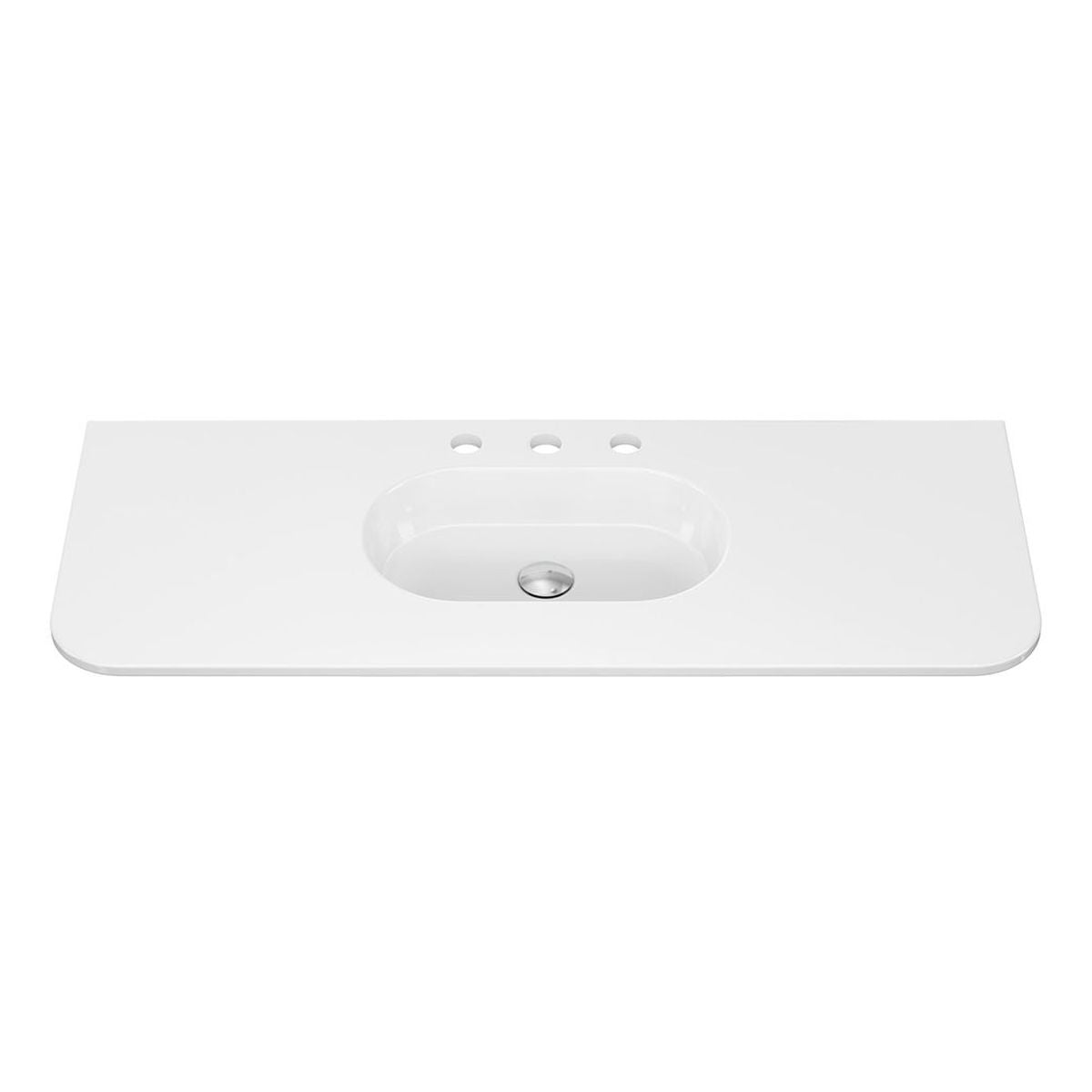 Fienza Lola Gloss Full Depth Curved Ceramic Basin Top 1200mm, 3 Tapholes
