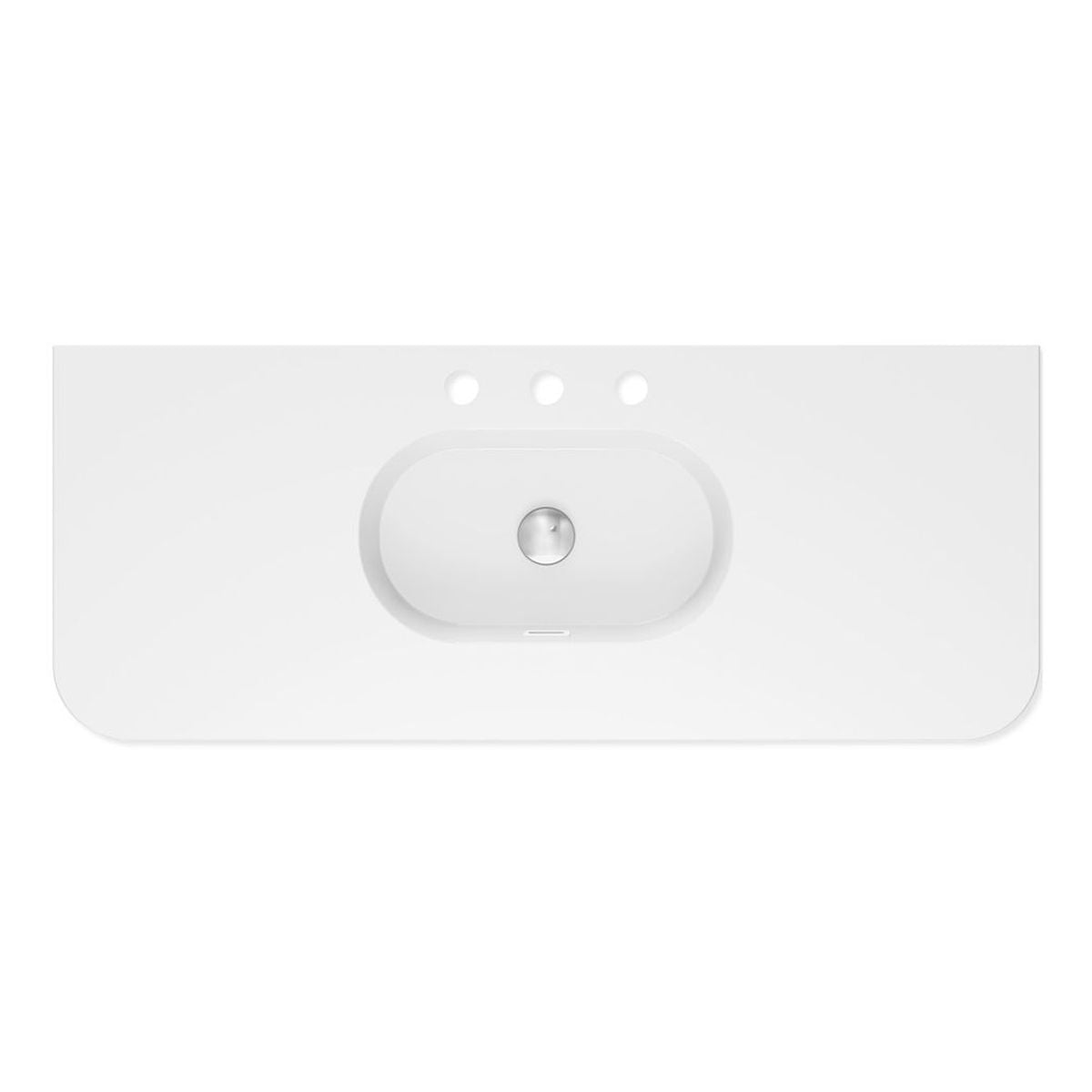 Fienza Lola Gloss Full Depth Curved Ceramic Basin Top 1200mm, 3 Tapholes