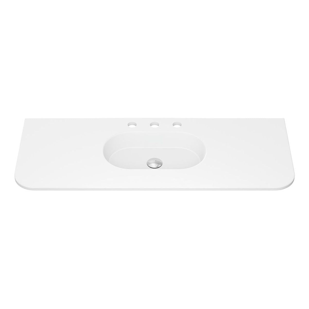 Fienza Lola Matte Full Depth Curved Ceramic Basin Top 1200mm, 3 Tapholes