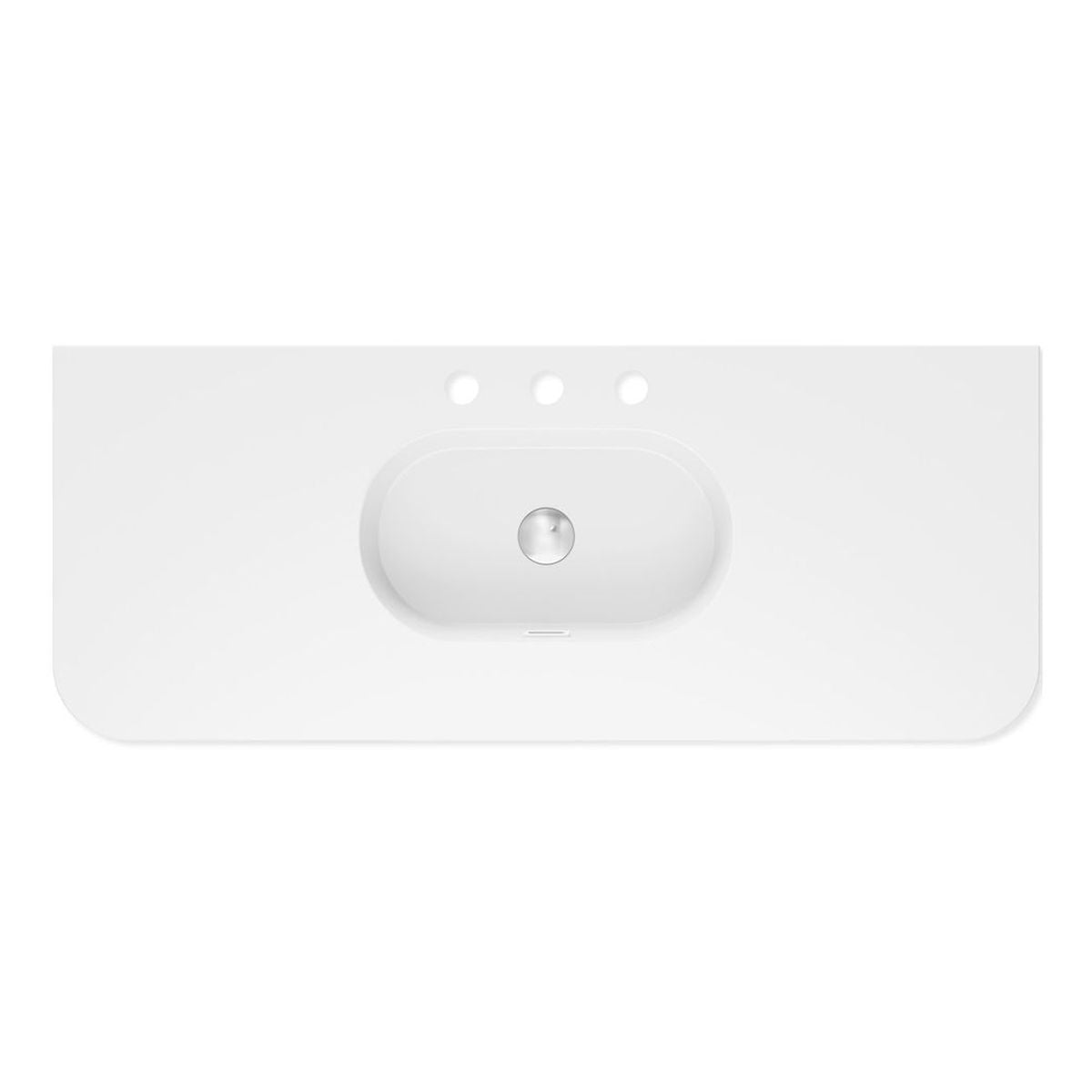 Fienza Lola Matte Full Depth Curved Ceramic Basin Top 1200mm, 3 Tapholes