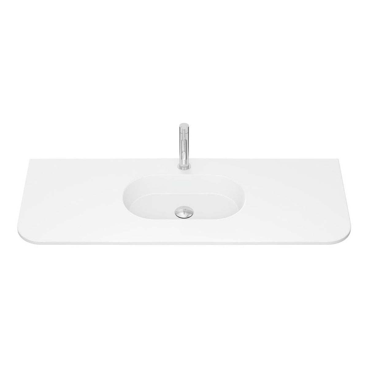 Fienza Lola Matte Full Depth Curved Ceramic Basin Top 1200mm, 1 Taphole