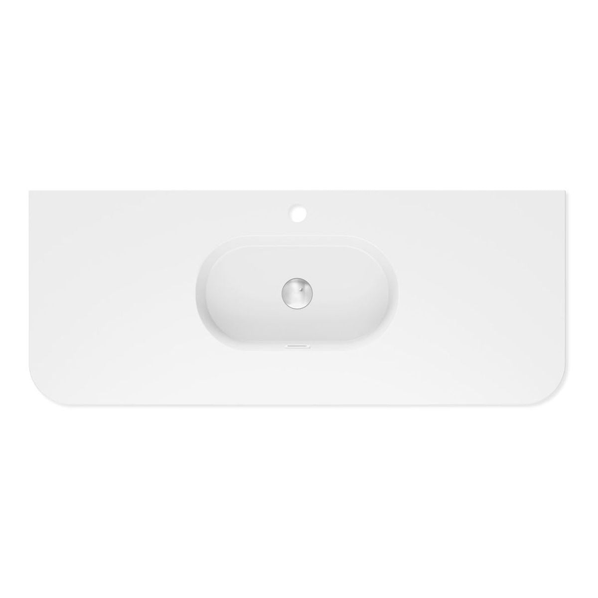 Fienza Lola Matte Full Depth Curved Ceramic Basin Top 1200mm, 1 Taphole
