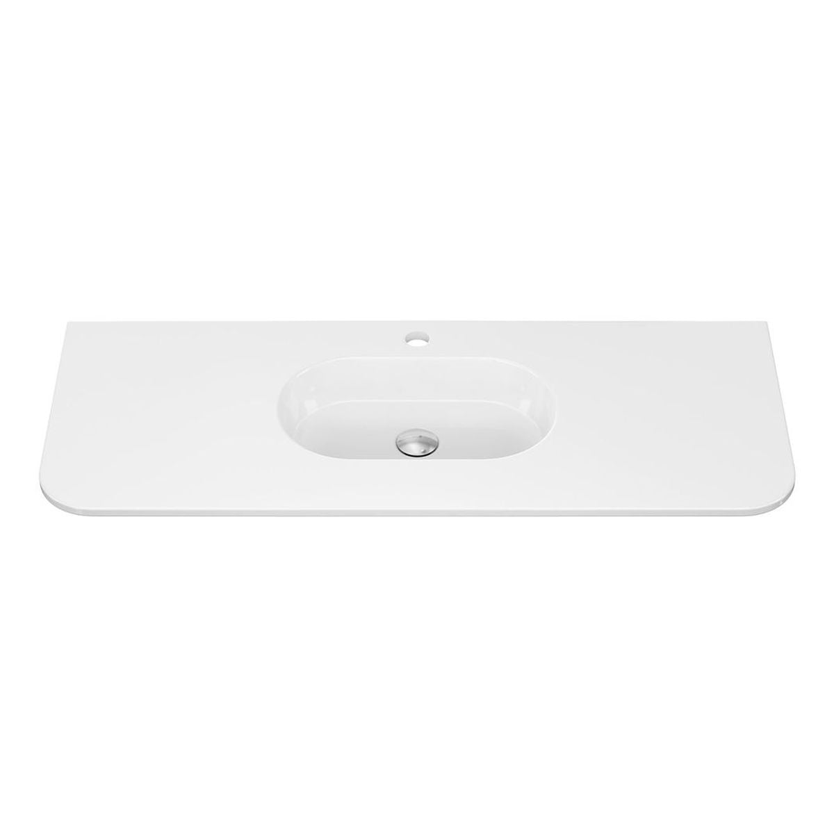 Fienza Lola Gloss Full Depth Curved Ceramic Basin Top 1200mm, 1 Taphole