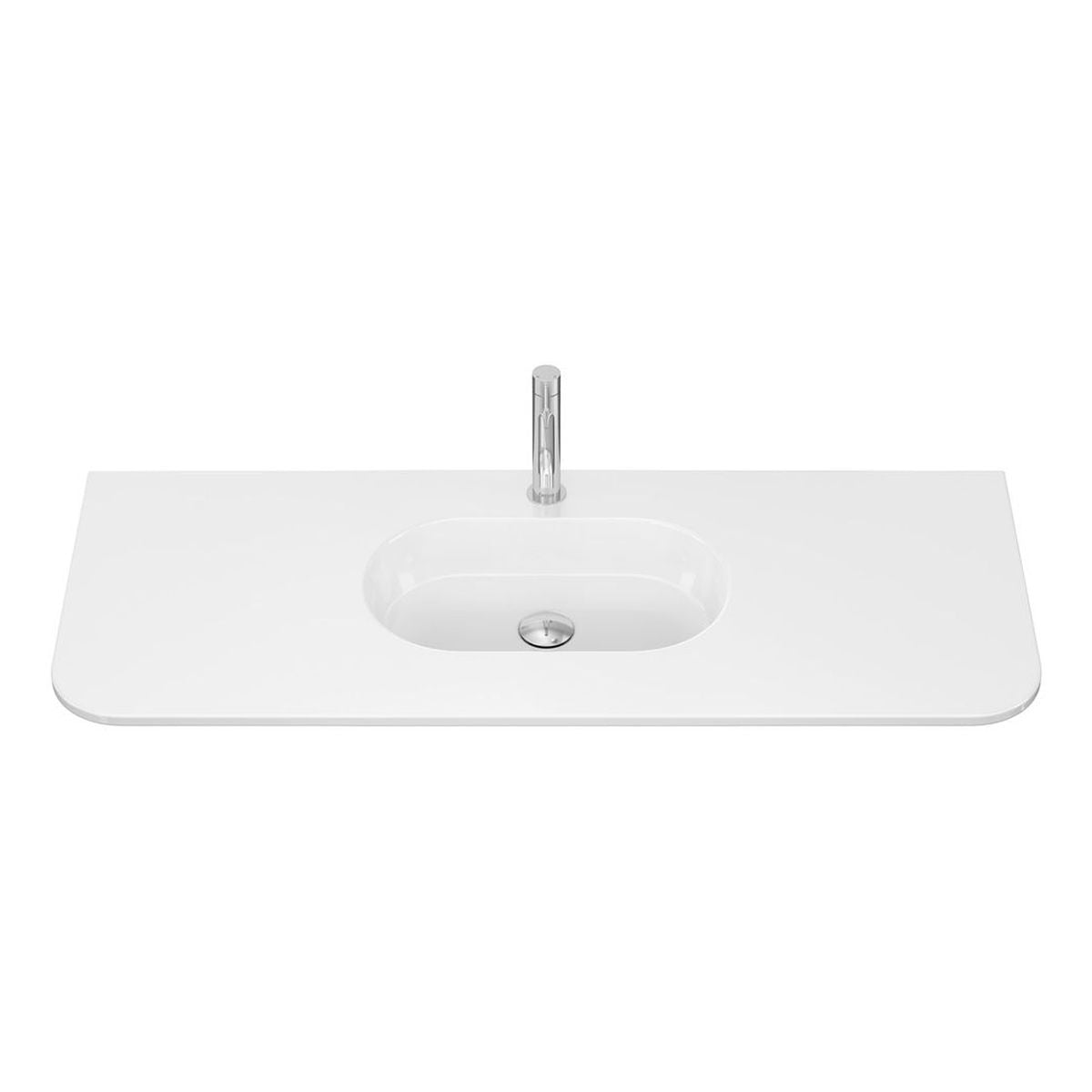 Fienza Lola Gloss Full Depth Curved Ceramic Basin Top 1200mm, 1 Taphole